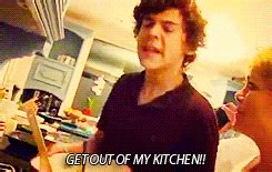 GET OUT OF MY KITCHEN (gif) | Harry styles, Harrys