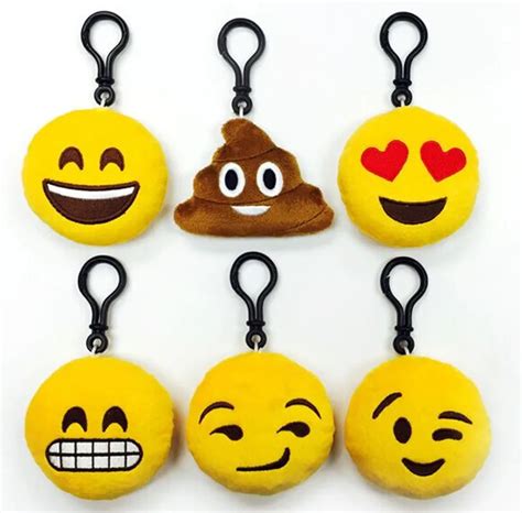 FREE shipping by FEDEX 500pcs/lot 2016 Good Quality 6CM Emoji Keychains Soft Stuffed Plush ...