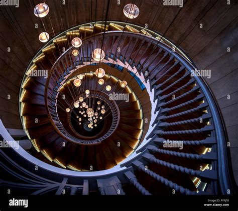 Cecil Brewer Spiral Staircase at Heals Store UK Stock Photo - Alamy