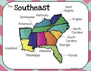 Southeast Region States And Capitals - slidesharetrick