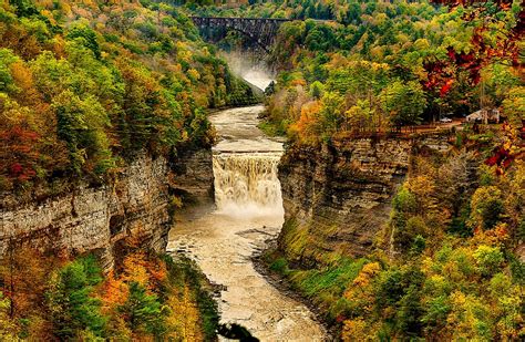 Waterfalls at Letchworth State Park During Fall - Etsy