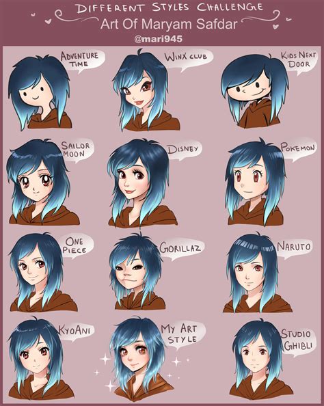 Different Styles Challenge Meme by Mari945 on DeviantArt