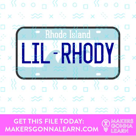 License Plate - Rhode Island - Makers Gonna Learn