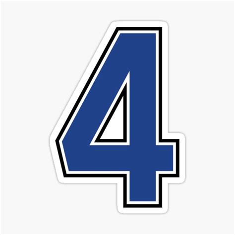 "Blue Number 4 lucky sports jersey four" Sticker for Sale by HeavyStyle ...