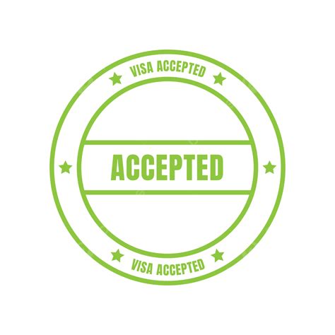 Visa Accepted Stamp Seal Vector, Visa Accepted Seal, Visa Approved Stamp, Visa Approved Badge ...