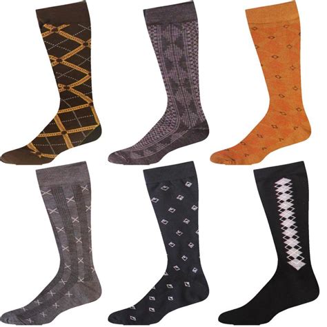 Mens Pattern Dress Socks Value Assorted 6-Pair Pack | eBay