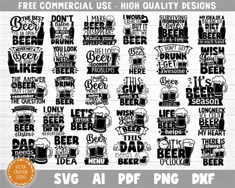 Beer SVG Bundle Cut Files Funny Beer Quotes Beer Dad Shirt - Etsy UK