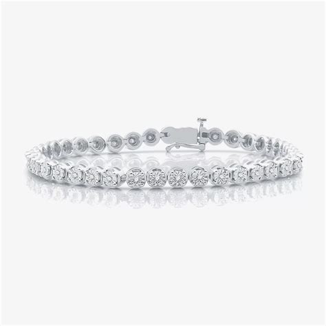 1/2 CT. T.W. Diamond Sterling Silver Bracelet-JCPenney, Color: Silver