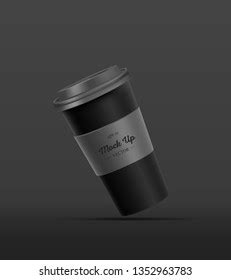 Black Coffee Cup Holder Mockup On Stock Vector (Royalty Free ...