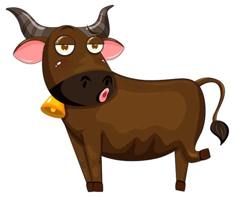 Free Vector | Brown cow cartoon character