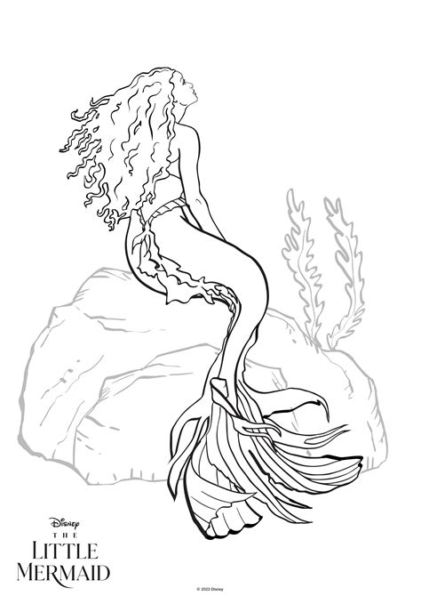 The Little Mermaid live action movie 2023 coloring pages with Ariel Halle Bailey - YouLoveIt.com