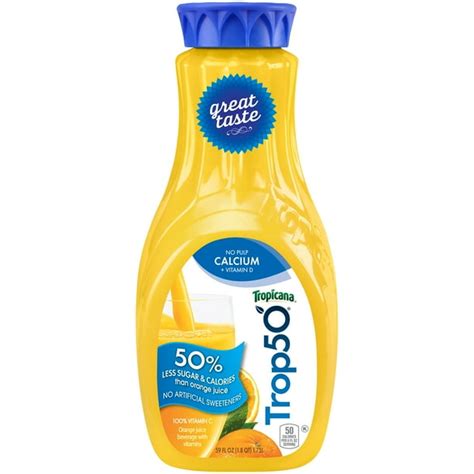 Tropicana, Trop50, No Pulp Orange Juice with Calcium & Vitamin D, 59 Fl ...