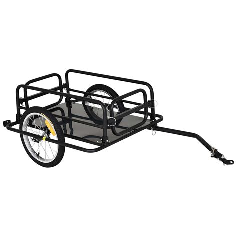 Buy Aosom Wanderer Folding Bicycle Bike Cargo Storage Cart and Luggage Trailer with Hitch ...