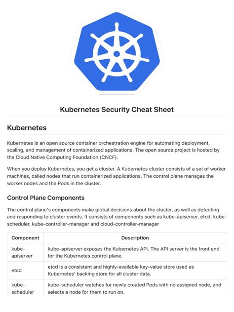 Kubernetes Security Cheat Sheet | PDF | Transport Layer Security ...