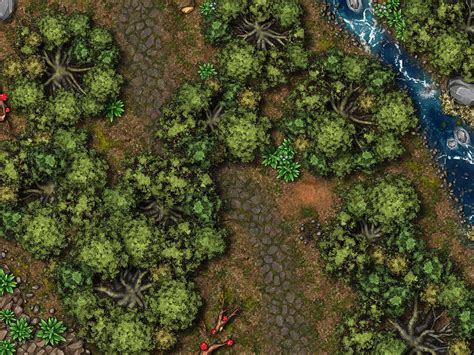 Random forest road - No grid, 40x30 Landscape : r/battlemaps