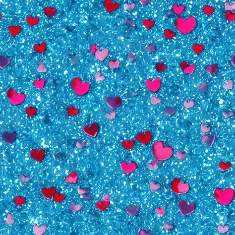 Blue Glitter Hearts Background · Creative Fabrica