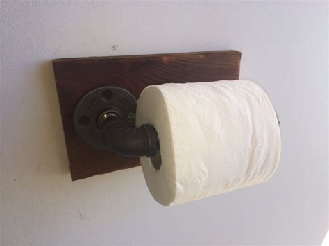 Rustic Industrial Toilet Paper Holder Bathroom by NLRusticDesigns