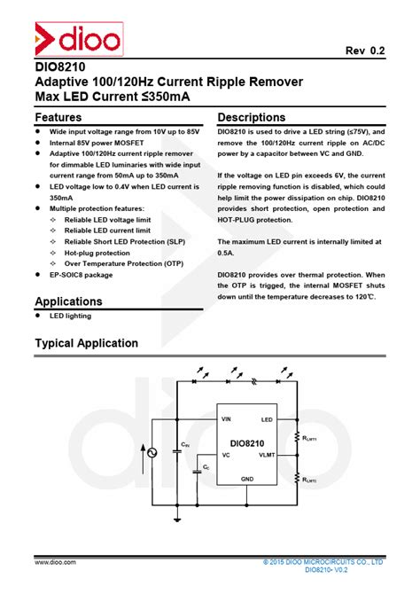 DIO8215 Datasheet PDF - DIOO MICROCIRCUITS