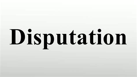 Disputation - YouTube