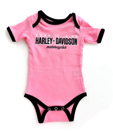 Harley Davidson Baby Girls Pink Born To Ride Infant Romper | Harley ...