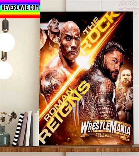 WWE WrestleMania 39 The Rock vs Roman Reigns Home Decor Poster Canvas - REVER LAVIE