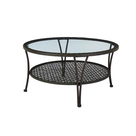 Hampton Bay Arthur All-Weather Wicker Patio Coffee Table-HD16403 - The Home Depot