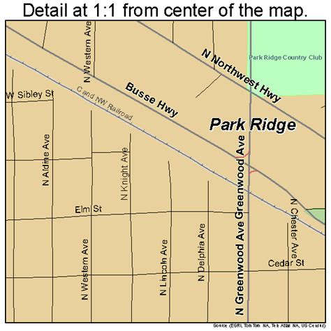 Park Ridge Illinois Street Map 1757875