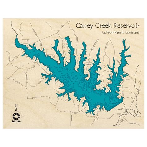 Caney Creek Reservoir Custom Laser Cut Art – Lake Art LLC