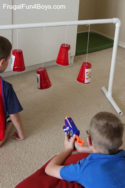 Swinging Nerf Targets - Frugal Fun For Boys and Girls