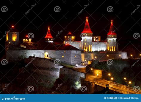 Beautiful Medieval Castle at Night Stock Image - Image of capital, fort ...