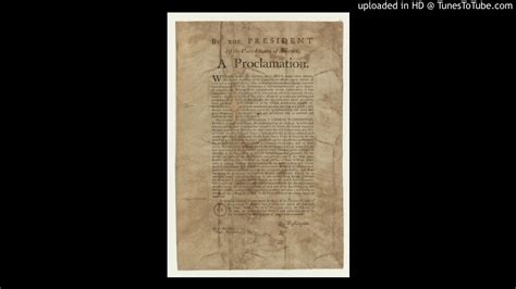 George Washington Thanksgiving Proclamation - October 3, 1789 - YouTube