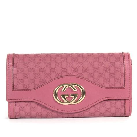 Gucci Interlocking G Monogram Pink Continental Wallet Labellov Buy and Sell Authentic Luxury