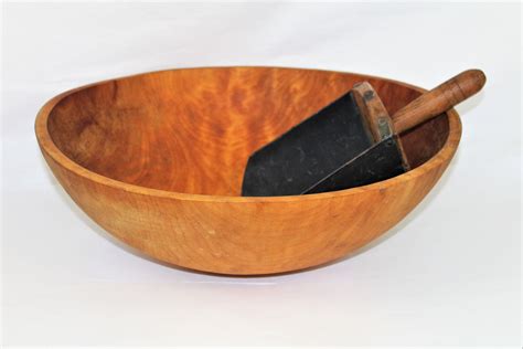 Large 18" Wood Dough Bowl / Solid Maple / Antique Flour Scoop | Dough bowl, Bowl, Solid maple