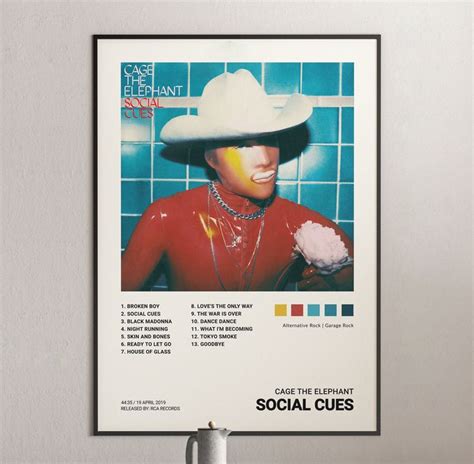 Cage the Elephant - Social Cues Album Cover Poster | Elephant poster, Custom posters, Cage the ...