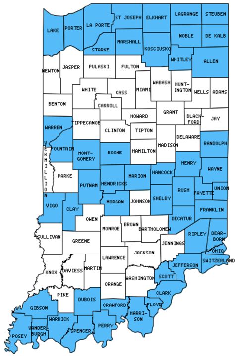 Counties in Indiana that I have Visited - Twelve Mile Circle - An ...