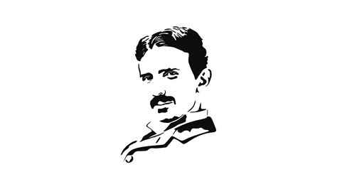 Wallpaper : drawing, illustration, logo, cartoon, Nikola Tesla, scientists, brand, sketch, font ...