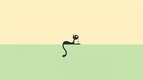 1920x1080 Wallpaper cat, minimalism, vector, wire Minimal Desktop ...