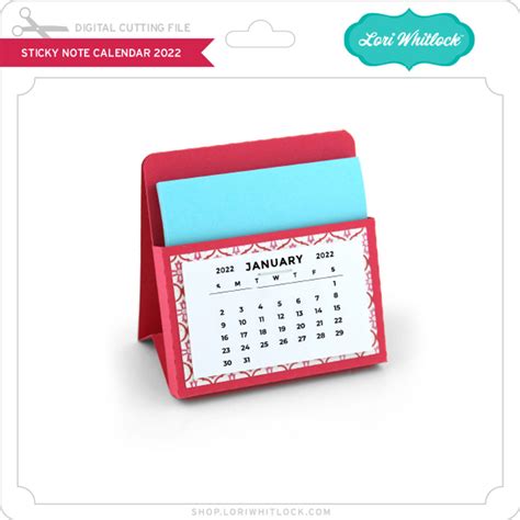 Sticky Note Calendar - Lori Whitlock's SVG Shop