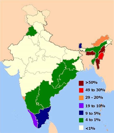 India religions Map - Maps of India