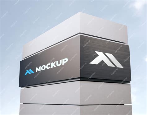 Premium PSD | Logo mockup sign building