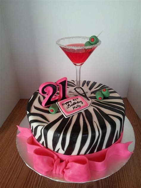 21st Birthday Cake - *Hot pink and zebra striped cake with a real ...