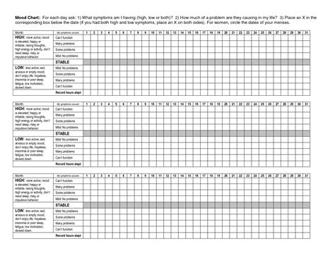 Bipolar Mood Tracker Printable Pdf - Printable Word Searches