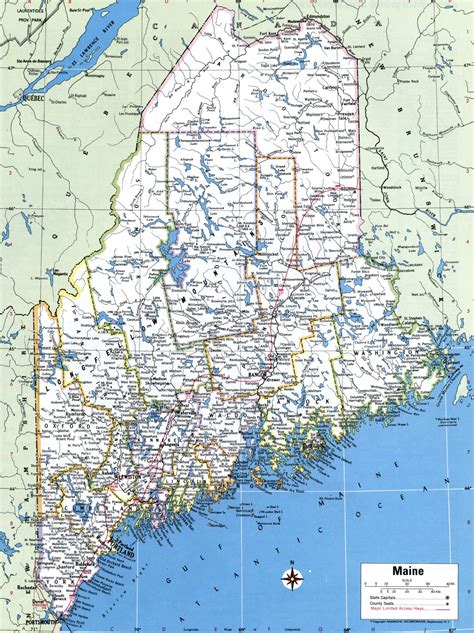 Maine counties map.Free printable map of Maine counties and cities