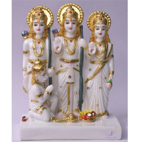 Buy Gold Plated Ram Darbar Murti for Home Temple Marble Big | Handmade ...