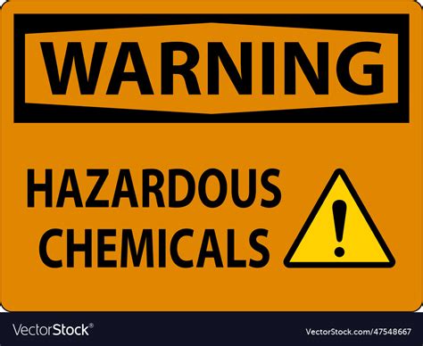 Warning hazardous chemicals sign on white Vector Image