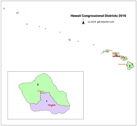 Map of Hawaii Congressional Districts 2016