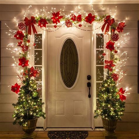 76 Cheap DIY Christmas Porch Ideas | Christmas porch decor, Front door christmas decorations ...