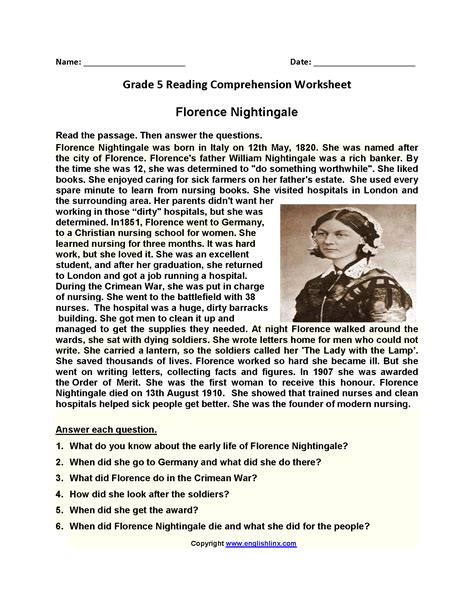 Biography Stories For Grade 5 - Josephine Wilson's Reading Worksheets