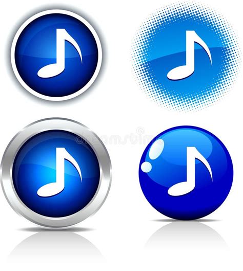 Music buttons. stock vector. Illustration of circle, shiny - 12122767