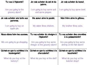 French Food Vocabulary: Quiz-Quiz-Trade by French From the Heart